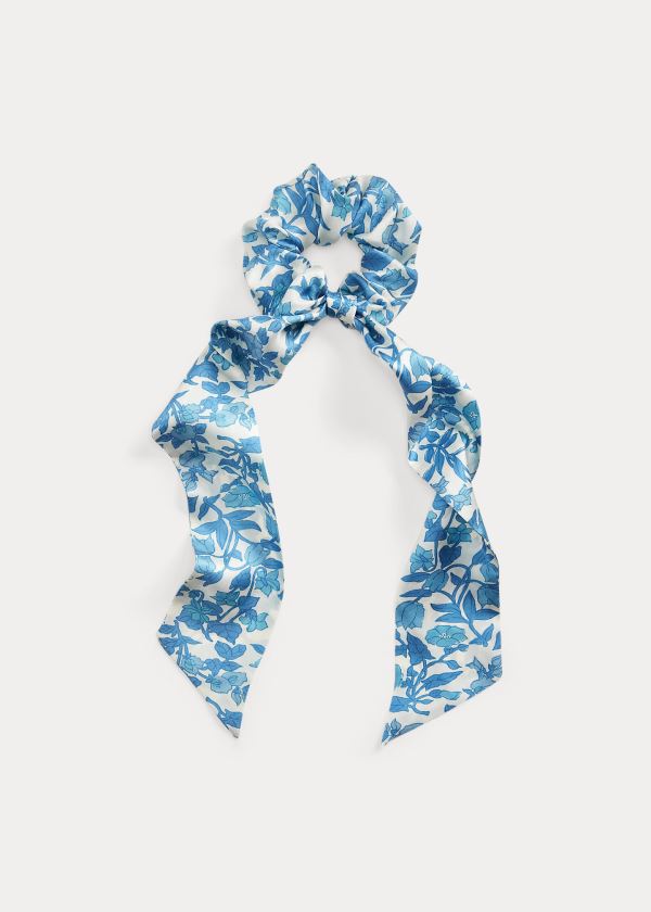 Bufandas Polo Ralph Lauren Mujer Azules / Blancos - Floral Scrunchie - RTBLM2516